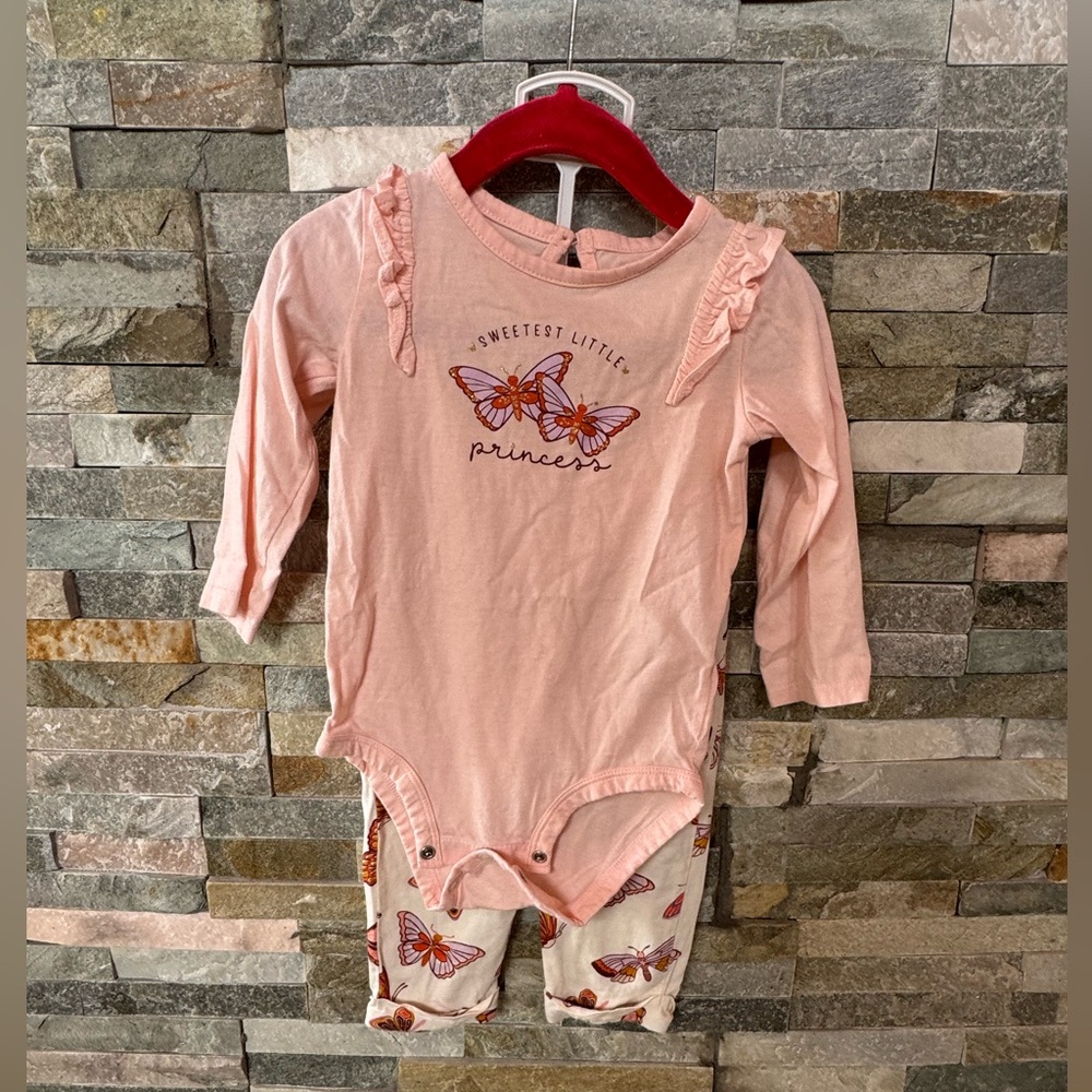 Pink Butterfly Baby Outfit